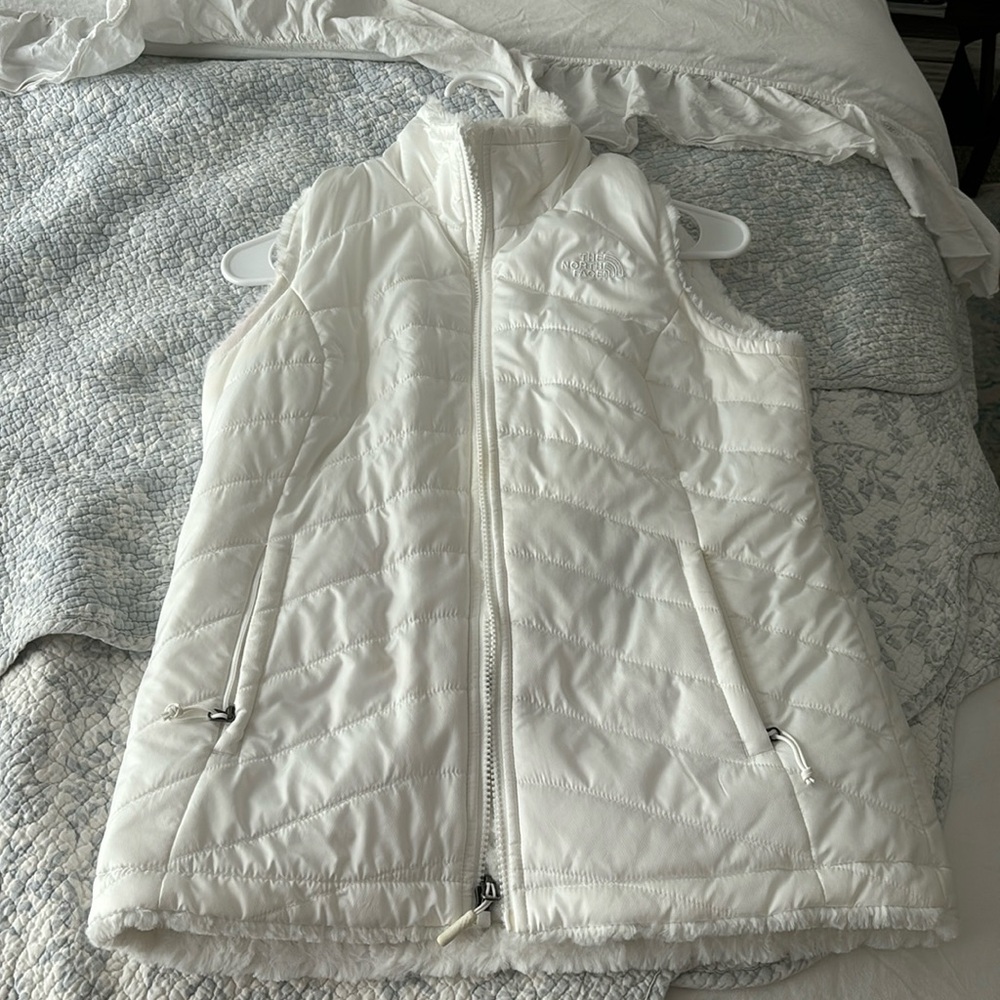 White North Face Fur Vest